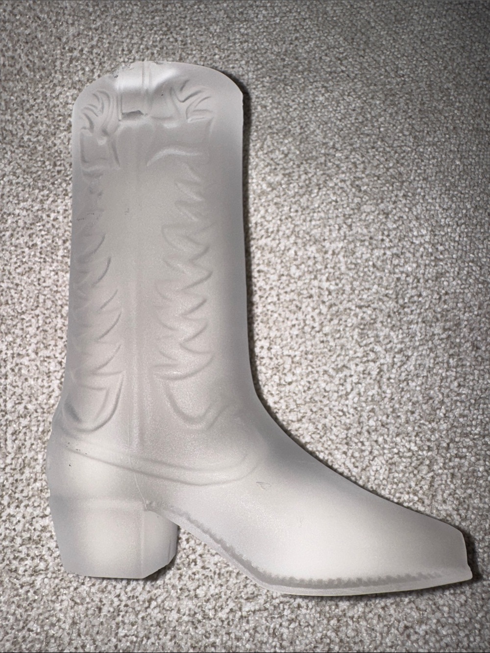 Frosted Glass Cowboy Boot